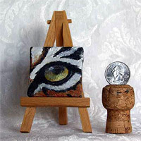 DJ Geribo's Original Miniature Wildlife Eye Paintings will be on display